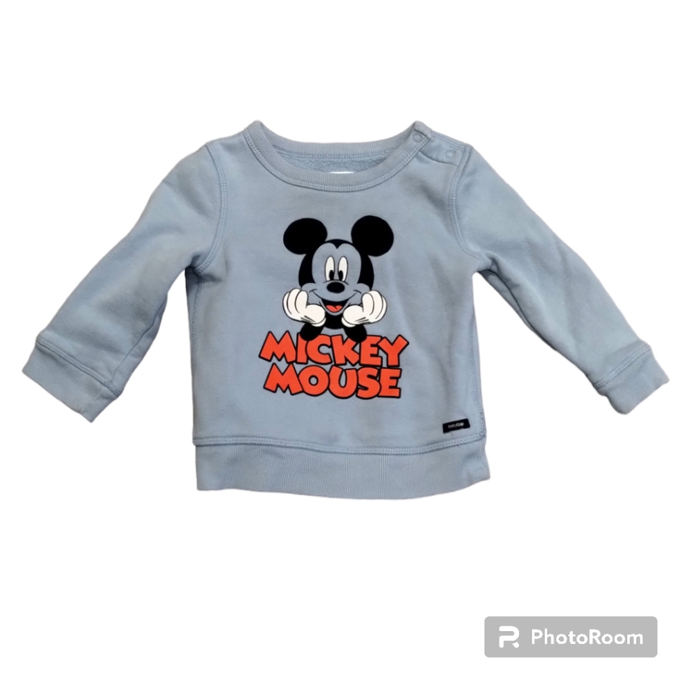 -Baby Gap Mickey Mouse Blue Long sleeve pullover sweater sz 18-24 Months Baby - Picture 1 of 14